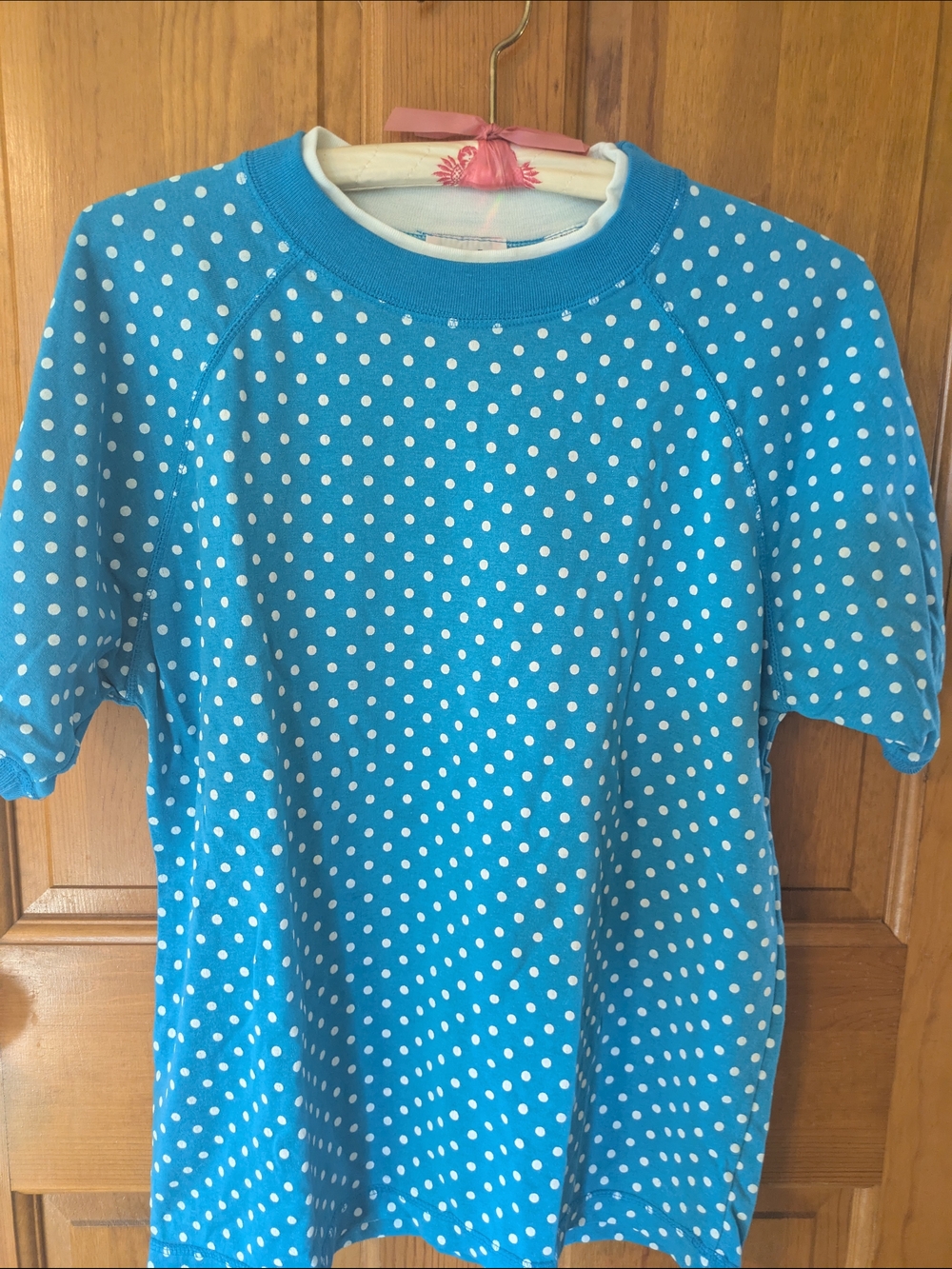 Women’s Blue Polka Dot Short Sleeve Tee